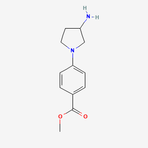 molecular formula C12H16N2O2 B12979234 Methyl 4-(3-aminopyrrolidin-1-yl)benzoate 