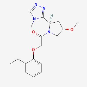 molecular formula C18H24N4O3 B12979241 rel-2-(2-Ethylphenoxy)-1-((2R,4S)-4-methoxy-2-(4-methyl-4H-1,2,4-triazol-3-yl)pyrrolidin-1-yl)ethan-1-one 
