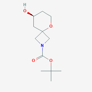 molecular formula C12H21NO4 B12979251 tert-Butyl (S)-8-hydroxy-5-oxa-2-azaspiro[3.5]nonane-2-carboxylate 