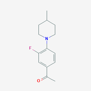 molecular formula C14H18FNO B1297926 1-[3-氟-4-(4-甲基哌啶-1-基)苯基]乙酮 CAS No. 351039-00-4