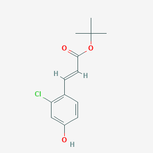 molecular formula C13H15ClO3 B12979294 tert-Butyl (E)-3-(2-chloro-4-hydroxyphenyl)acrylate 