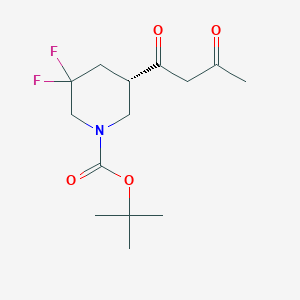 molecular formula C14H21F2NO4 B12979319 tert-Butyl (S)-3,3-difluoro-5-(3-oxobutanoyl)piperidine-1-carboxylate 