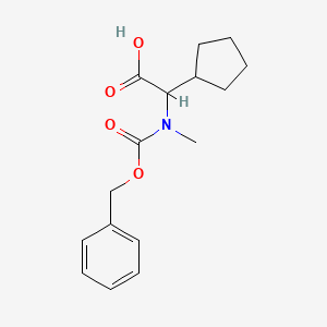 molecular formula C16H21NO4 B12979396 2-(((Benzyloxy)carbonyl)(methyl)amino)-2-cyclopentylacetic acid 