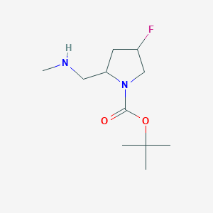 molecular formula C11H21FN2O2 B12979408 tert-Butyl 4-fluoro-2-((methylamino)methyl)pyrrolidine-1-carboxylate 