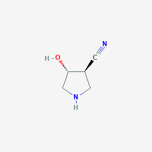 molecular formula C5H8N2O B12979417 Rel-(3R,4R)-4-hydroxypyrrolidine-3-carbonitrile CAS No. 1366578-20-2