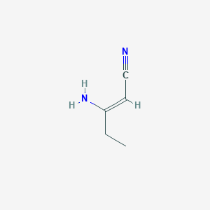 molecular formula C5H8N2 B12979509 3-Aminopent-2-enenitrile 