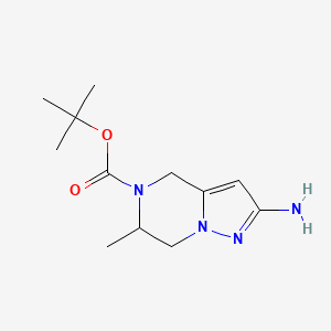 molecular formula C12H20N4O2 B12979511 tert-Butyl 2-amino-6-methyl-6,7-dihydropyrazolo[1,5-a]pyrazine-5(4H)-carboxylate 
