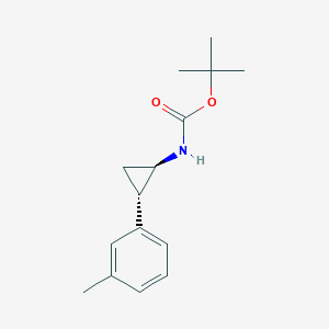 molecular formula C15H21NO2 B12979528 Rel-tert-butyl ((1R,2S)-2-(m-tolyl)cyclopropyl)carbamate 
