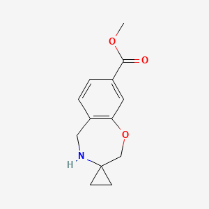 molecular formula C13H15NO3 B12979530 Methyl 4,5-dihydro-2H-spiro[benzo[f][1,4]oxazepine-3,1'-cyclopropane]-8-carboxylate 