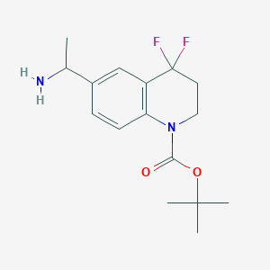 molecular formula C16H22F2N2O2 B12979807 tert-Butyl 6-(1-aminoethyl)-4,4-difluoro-3,4-dihydroquinoline-1(2H)-carboxylate 