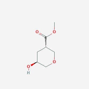 molecular formula C7H12O4 B12979821 Methyl (trans)-5-hydroxytetrahydropyran-3-carboxylate 