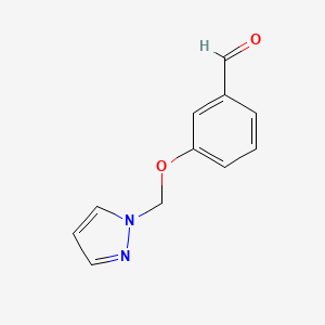 molecular formula C11H10N2O2 B12979920 3-((1H-Pyrazol-1-yl)methoxy)benzaldehyde 