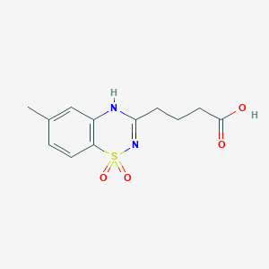 molecular formula C12H14N2O4S B012980 6-Methyl-2H-1,2,4-benzothiadiazine-3-butanoic acid 1,1-dioxide CAS No. 101064-05-5
