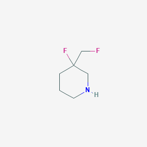 molecular formula C6H11F2N B12980007 3-Fluoro-3-(fluoromethyl)piperidine 