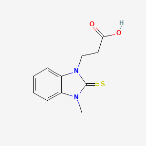 molecular formula C11H12N2O2S B1298004 3-(3-Methyl-2-thioxo-2,3-dihydro-benzoimidazol-1-yl)-propionic acid CAS No. 247128-23-0