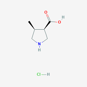 molecular formula C6H12ClNO2 B12980096 (3R,4S)-4-Methylpyrrolidine-3-carboxylic acid hydrochloride 