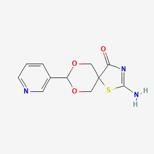 molecular formula C11H11N3O3S B1298014 2-Amino-8-pyridin-3-yl-7,9-dioxa-1-thia-3-aza-spiro[4.5]dec-2-en-4-one CAS No. 312608-26-7