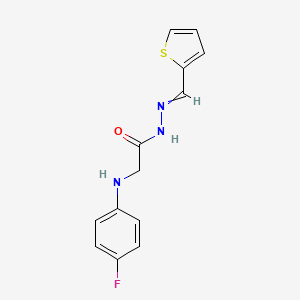 molecular formula C13H12FN3OS B1298026 2-[(4-fluorophenyl)amino]-N'-[(E)-thiophen-2-ylmethylidene]acetohydrazide 