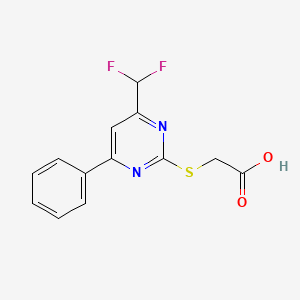 molecular formula C13H10F2N2O2S B1298034 (4-Difluoromethyl-6-phenyl-pyrimidin-2-yl-sulfanyl)-acetic acid CAS No. 333429-71-3