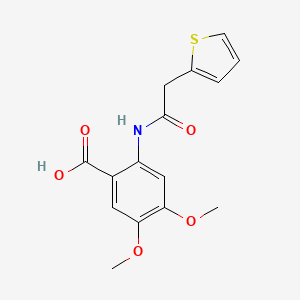 molecular formula C15H15NO5S B1298035 4,5-Dimethoxy-2-[2-(thiophen-2-yl)acetamido]benzoic acid CAS No. 332163-07-2