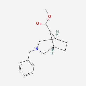 molecular formula C16H21NO2 B12980378 Methyl rel-(1R,5S,8r)-3-benzyl-3-azabicyclo[3.2.1]octane-8-carboxylate 