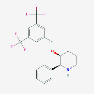 molecular formula C20H20ClF6NO B129805 (2S,3S)-3-[[3,5-bis(trifluoromethyl)phenyl]methoxy]-2-phenylpiperidine CAS No. 148700-85-0