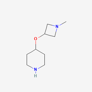 molecular formula C9H18N2O B12980570 4-((1-Methylazetidin-3-yl)oxy)piperidine 