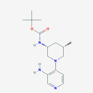 molecular formula C16H26N4O2 B12980640 tert-Butyl ((3R,5S)-1-(3-aminopyridin-4-yl)-5-methylpiperidin-3-yl)carbamate 