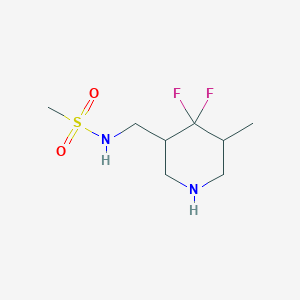 molecular formula C8H16F2N2O2S B12980680 N-((4,4-Difluoro-5-methylpiperidin-3-yl)methyl)methanesulfonamide 