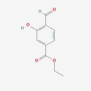 molecular formula C10H10O4 B12980696 Ethyl 4-formyl-3-hydroxybenzoate 
