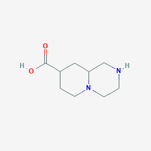 molecular formula C9H16N2O2 B12980811 Octahydro-2H-pyrido[1,2-a]pyrazine-8-carboxylic acid 