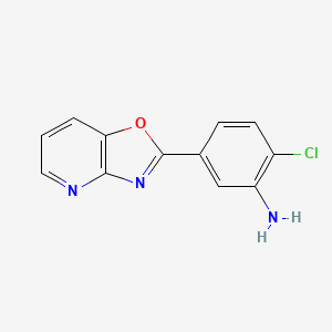 molecular formula C12H8ClN3O B1298085 2-Chloro-5-oxazolo[4,5-b]pyridin-2-yl-phenylamine CAS No. 354561-70-9