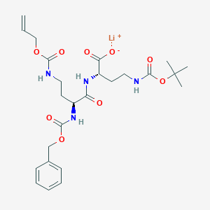 molecular formula C25H35LiN4O9 B12981052 Lithium (S)-2-((S)-4-(((allyloxy)carbonyl)amino)-2-(((benzyloxy)carbonyl)amino)butanamido)-4-((tert-butoxycarbonyl)amino)butanoate 