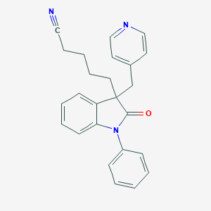 2,3-Dihydro-2-oxo 1-phenyl-3-(4-pyridinylmethyl)-1H-indole-3-pentanenitrile