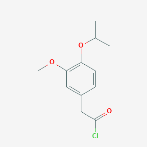 molecular formula C12H15ClO3 B12981298 Benzeneacetyl chloride, 3-methoxy-4-(1-methylethoxy)- 