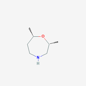 molecular formula C7H15NO B12981467 Rel-(2R,7S)-2,7-dimethyl-1,4-oxazepane 