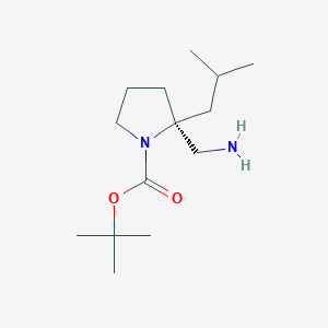 molecular formula C14H28N2O2 B12981525 tert-butyl (2S)-2-(aminomethyl)-2-(2-methylpropyl)pyrrolidine-1-carboxylate 