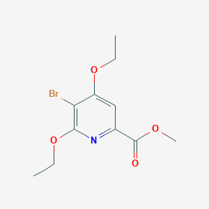 molecular formula C11H14BrNO4 B12981538 Methyl 5-bromo-4,6-diethoxypicolinate 