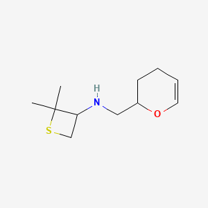 molecular formula C11H19NOS B12981544 N-((3,4-Dihydro-2H-pyran-2-yl)methyl)-2,2-dimethylthietan-3-amine 