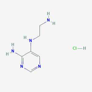 molecular formula C6H12ClN5 B12981644 N5-(2-Aminoethyl)pyrimidine-4,5-diamine hydrochloride 