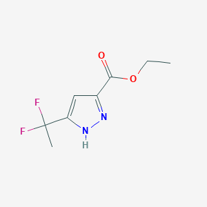 molecular formula C8H10F2N2O2 B12981763 ethyl 5-(1,1-difluoroethyl)-1H-pyrazole-3-carboxylate 