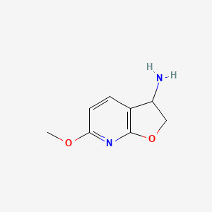 molecular formula C8H10N2O2 B12982070 6-Methoxy-2,3-dihydrofuro[2,3-B]pyridin-3-amine 
