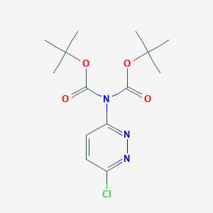molecular formula C14H20ClN3O4 B12982103 tert-Butyl N-tert-butoxycarbonyl-N-(6-chloropyridazin-3-yl)carbamate 