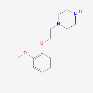 molecular formula C14H22N2O2 B1298227 1-[2-(2-Methoxy-4-methyl-phenoxy)-ethyl]-piperazine CAS No. 55846-51-0