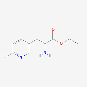 molecular formula C10H13FN2O2 B12982347 Ethyl 2-amino-3-(6-fluoropyridin-3-yl)propanoate 
