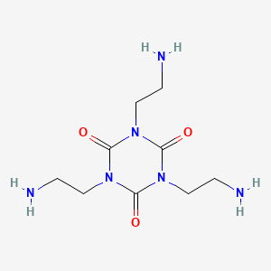 molecular formula C9H18N6O3 B12982381 1,3,5-Tris(2-aminoethyl)-1,3,5-triazinane-2,4,6-trione 