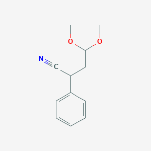 molecular formula C12H15NO2 B12982423 4,4-Dimethoxy-2-phenylbutanenitrile 
