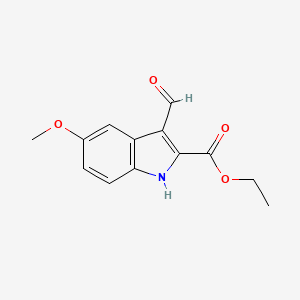 molecular formula C13H13NO4 B1298249 ethyl 3-formyl-5-methoxy-1H-indole-2-carboxylate CAS No. 36820-78-7