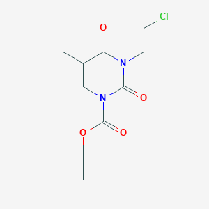 molecular formula C12H17ClN2O4 B12982506 tert-Butyl 3-(2-chloroethyl)-5-methyl-2,4-dioxo-1,2,3,4-tetrahydropyrimidine-1-carboxylate 