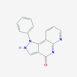molecular formula C15H10N4O B129826 1-phenyl-2H-pyrazolo[4,3-c][1,8]naphthyridin-4-one CAS No. 153457-28-4